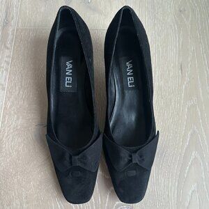 Vaneli Black Suede Kitten Heeled Pump